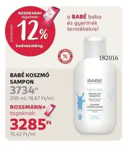 Rossmann BABÉ KOZSMÓ SAMPON ajánlat