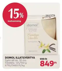 Rossmann DOMOL ILLATGYERTYA ajánlat