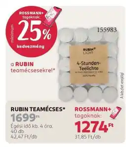 Rossmann RUBIN TEAMÉCSES ajánlat