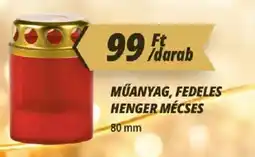 Príma műanyag, fedeles henger mécses ajánlat