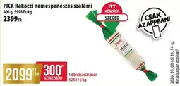 Coop Pick rakóczi nemespenészes szalámi ajánlat
