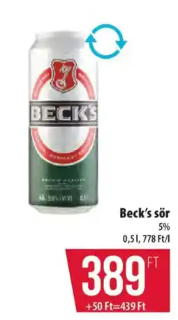 Coop Beck's sör ajánlat