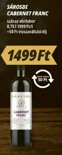 Príma Sárosdi cabernet franc ajánlat