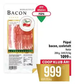 Coop Pápai bacon, szeletelt ajánlat