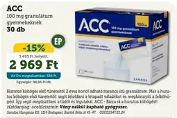 Mosoly patikák Acc 100 mg granulatum gyermekeknek ajánlat