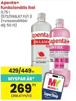 Spar Market Apenta+ funkcionális ital ajánlat