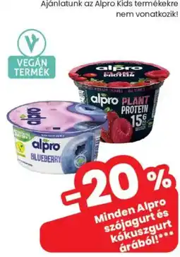 Spar Market Alpro szójagurt és kókuszgurt ajánlat