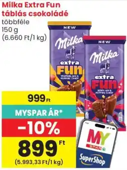 Spar Market milka extra fun táblás csokoládé ajánlat