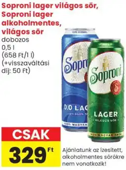 Spar Market Soproni lager világos sör ajánlat