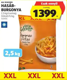 ALDI All Seasons hasáb-burgonya ajánlat