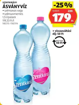 ALDI Szentkirályi ásványvíz ajánlat
