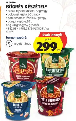 ALDI Le Gusto bögrés készétel ajánlat