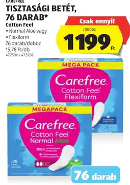 ALDI Carefree tisztasági betét ajánlat