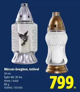 Lidl Mécses üvegben, tetővel ajánlat