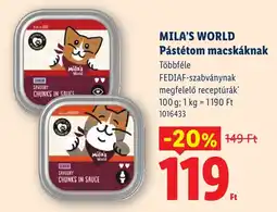 Lidl Mila's world pástétom macskáknek ajánlat