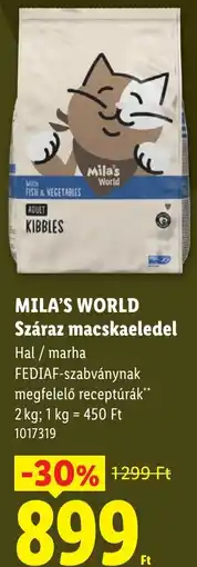 Lidl Mila's world száraz macskaeledel ajánlat