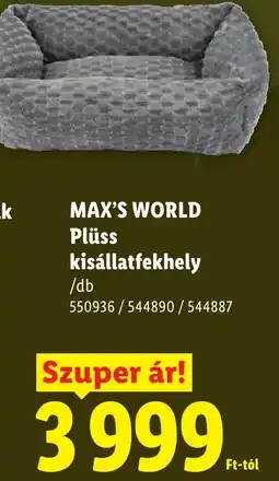Lidl Max's world plüss kisállatfekhely ajánlat