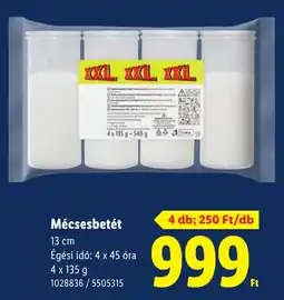 Lidl Mécsesbetét ajánlat
