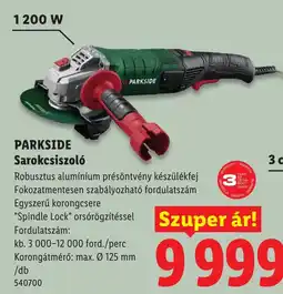 Lidl Parkside sarokcsiszoló ajánlat