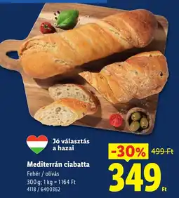 Lidl Mediterrán ciabatta ajánlat