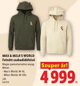 Lidl Max & Mila's World Felnőtt szabadidőfelső ajánlat