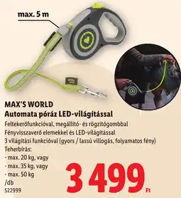 Lidl Max's world automata póráz led-világítással ajánlat