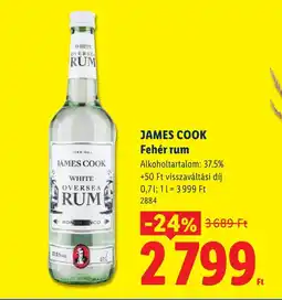 Lidl James cook fehér rum ajánlat
