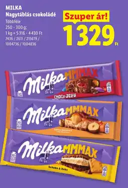 Lidl Milka nagytáblás csokoládé ajánlat
