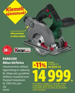 Lidl Parkside akkus körfűrész ajánlat