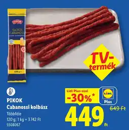 Lidl Pikok cabanossi kolbász ajánlat