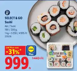 Lidl Lidl select & go sushi ajánlat