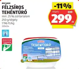 ALDI Milsani tehéntúró ajánlat