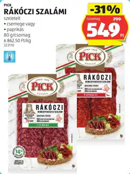 ALDI Pick rakoczi szalami ajánlat