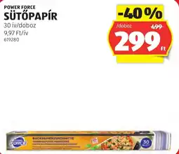 ALDI Power force sütőpapír ajánlat