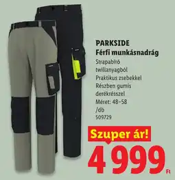 Lidl Parkside férfi munkásnadrág ajánlat