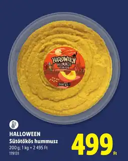 Lidl Halloween sütőtökös hummusz ajánlat