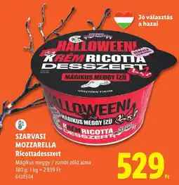 Lidl Szarvasi mozzarella ricottadesszert ajánlat