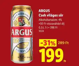 Lidl Argus cseh világos sör ajánlat
