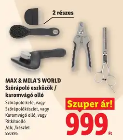 Lidl Max & Mila's World szőrápoló eszközök / karomvágó olló ajánlat