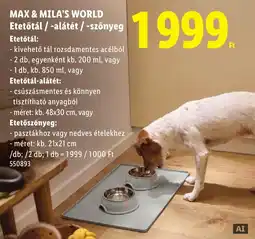 Lidl Max & mila's world etetőtál / -alátét / -szőnyeg ajánlat