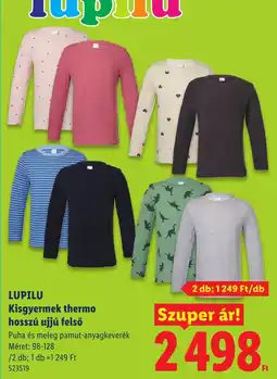 Lidl Lupilu kisgyermek thermo hosszú ujjú felső ajánlat