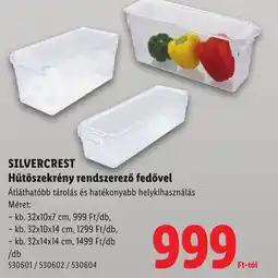 Lidl Silvercrest hűtőszekrény rendszerező fedővel ajánlat