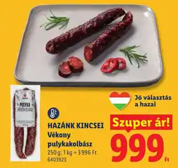 Lidl Hazánk kincsei vékony pulykakolbász ajánlat