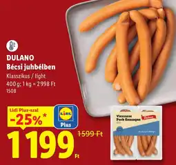 Lidl Dulano bécsi juhbélben ajánlat
