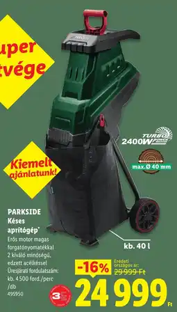 Lidl Parkside késes aprítógép ajánlat