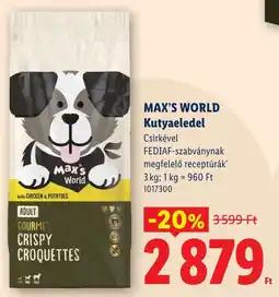 Lidl Max's World kutyaeledel ajánlat