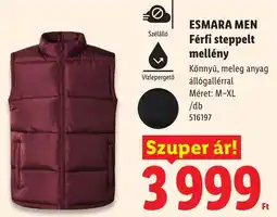Lidl Esmara men férfi steppelt mellény ajánlat