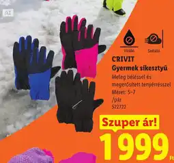 Lidl Crivit gyermek síkesztyű ajánlat
