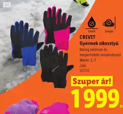 Lidl Crivit gyermek sikesztyú ajánlat