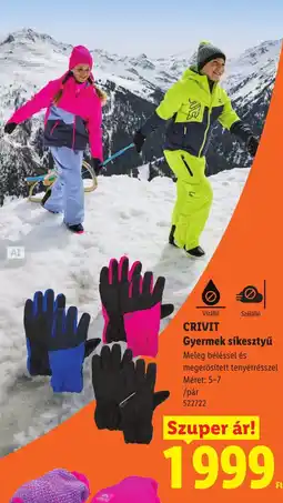 Lidl Crivit gyermek sikesztyú ajánlat